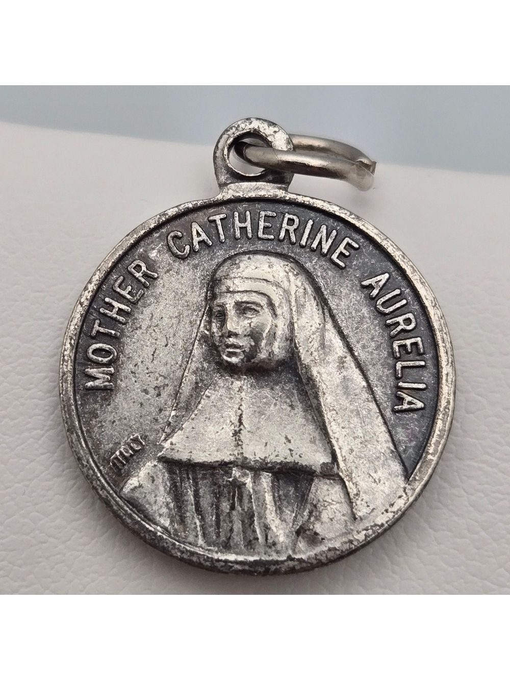 Mother Catherine Aurelia Religious Medal Silver Tone Pendant Canadian Nun